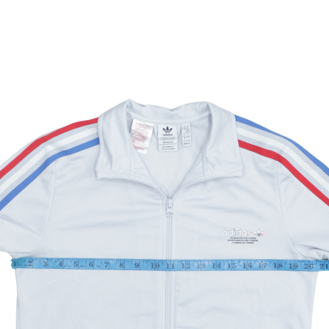 adidas Boys White 15-16 Years Track Jacket Full Zip Polyester Activewear