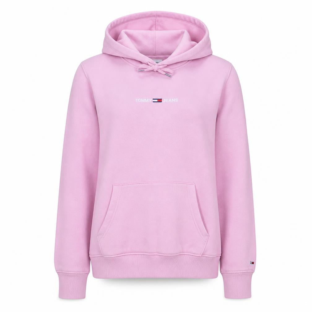 Tommy Jeans Women Pink Hoodie Small Pullover Cotton Casual