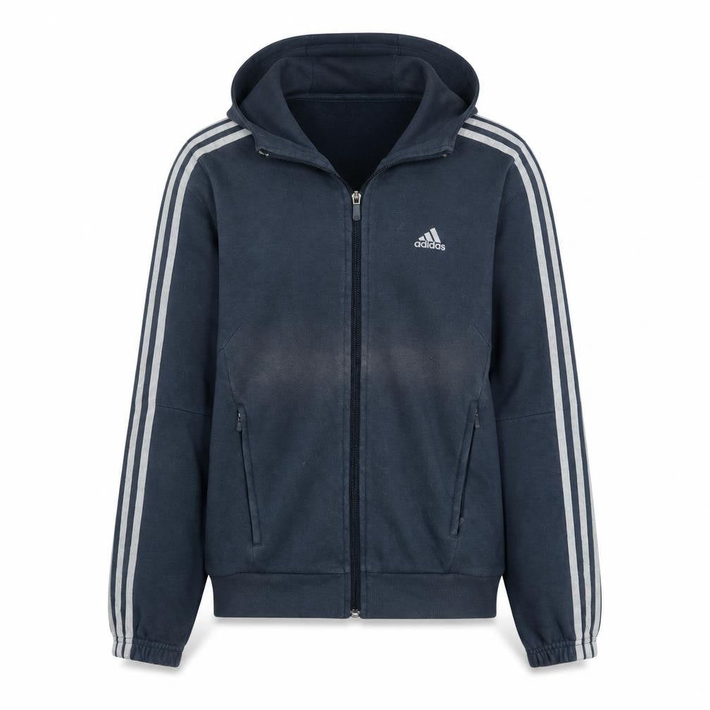 adidas Men’s Blue Track Jacket L Full Zip Hooded Sportswear