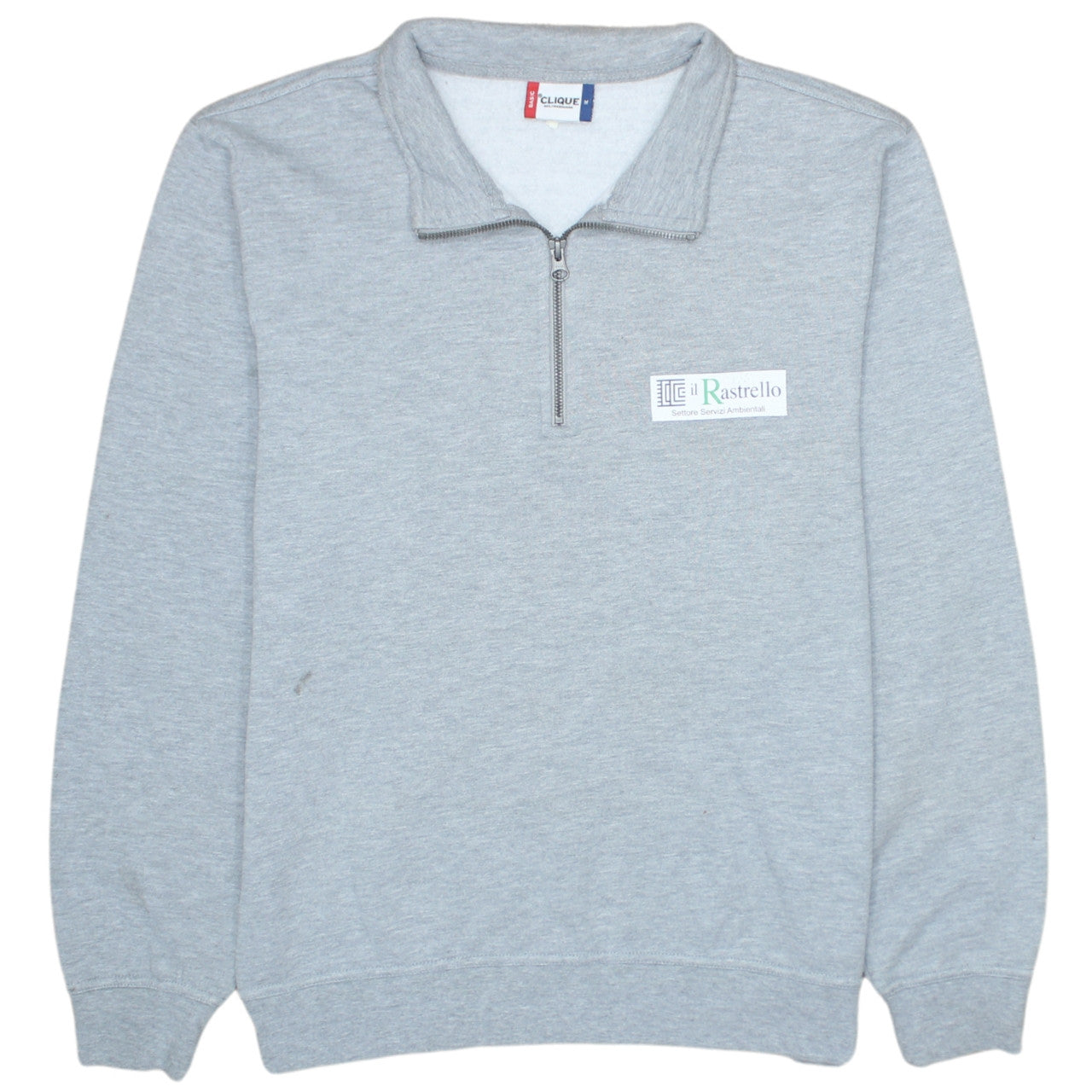 Clique Mens Grey 1/4 Zip Collared Sweatshirt Size M