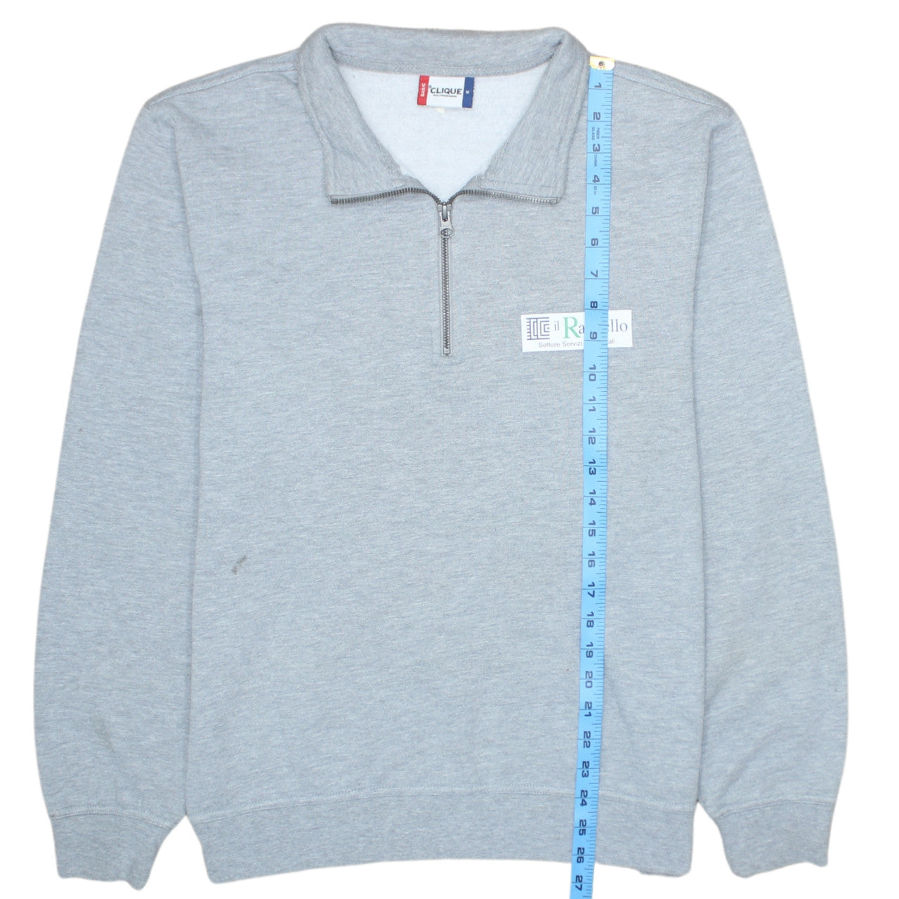 Clique Mens Grey 1/4 Zip Collared Sweatshirt Size M