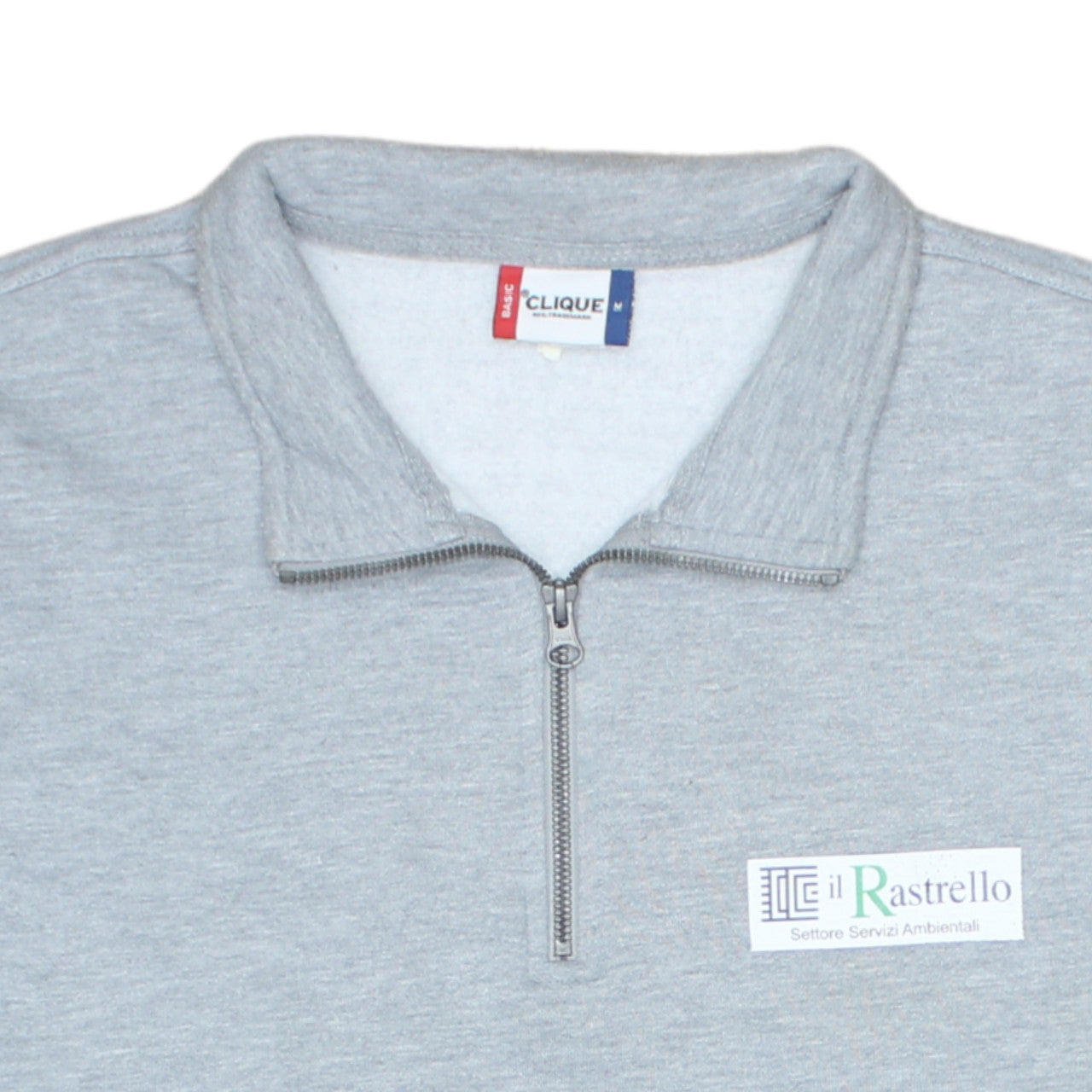 Clique Mens Grey 1/4 Zip Collared Sweatshirt Size M