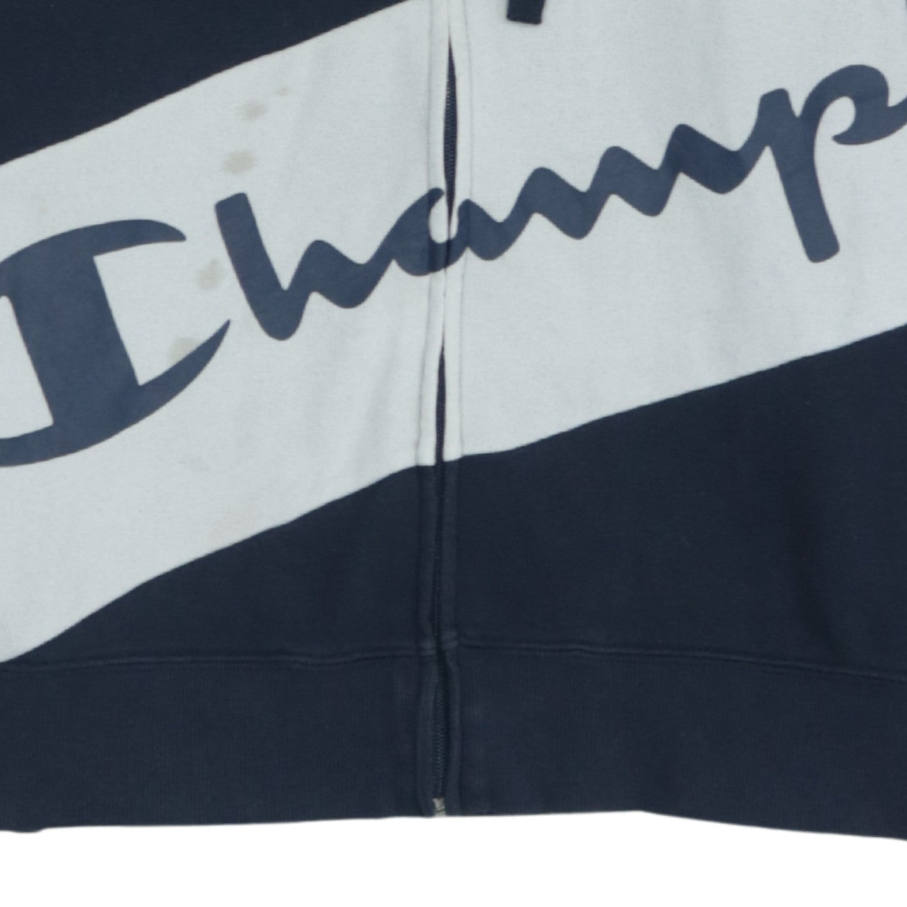 Champion Men's Blue Full Zip Hoodie Large Logo Sportswear