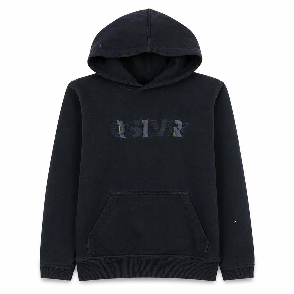 Quiksilver Boys Black Hoodie Pullover Fleece Graphic Print Size 14 Years