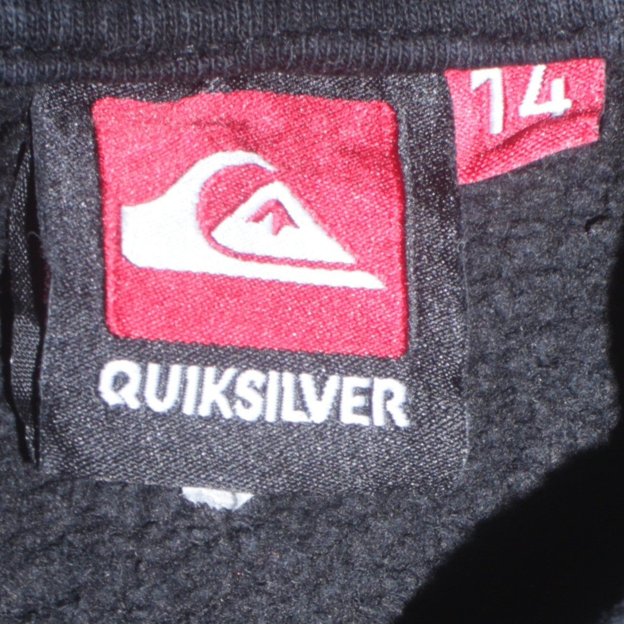 Quiksilver Boys Black Hoodie Pullover Fleece Graphic Print Size 14 Years