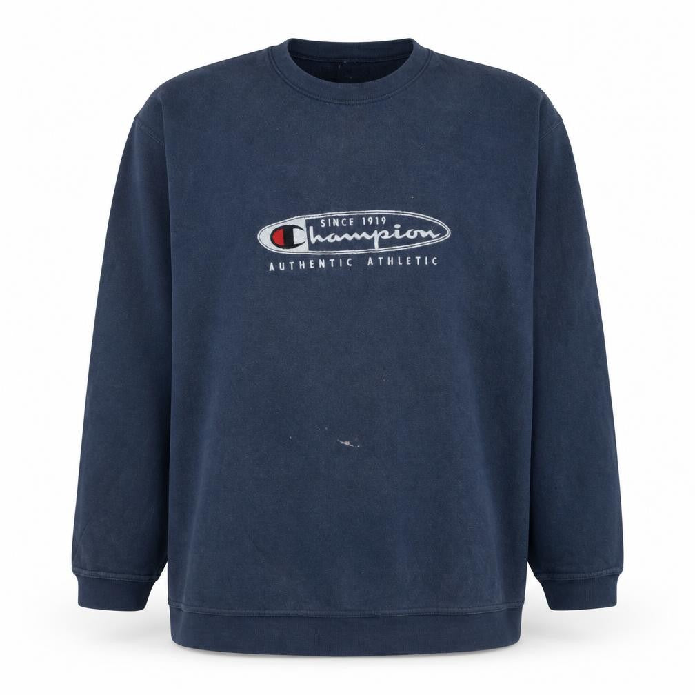 Champion Men's Blue 2XL Pullover Sweatshirt Logo Fleece