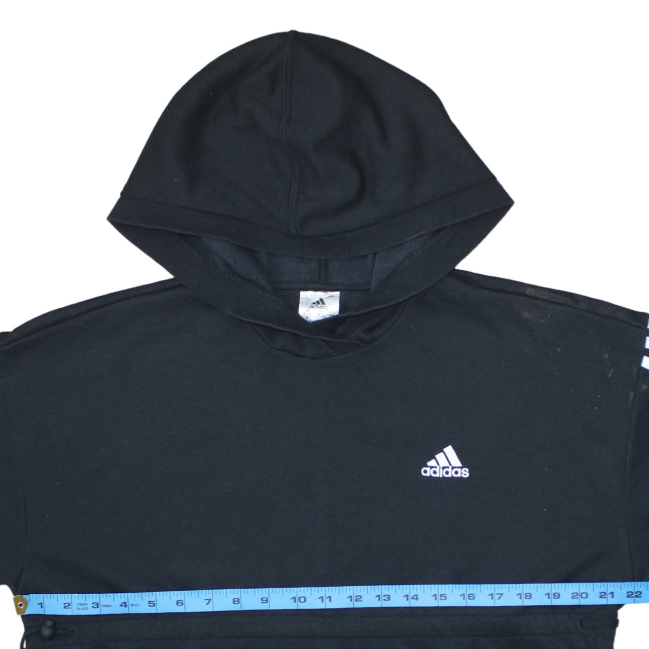 Adidas Womens Black Size M 12-14 Pullover Hoodie with Stripes