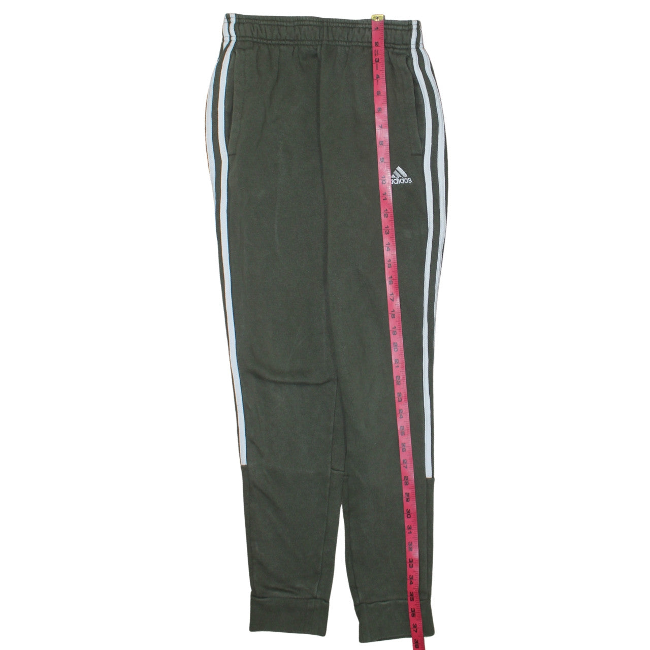 Adidas Mens Green XS Jogger Trousers Fleece Side Stripe