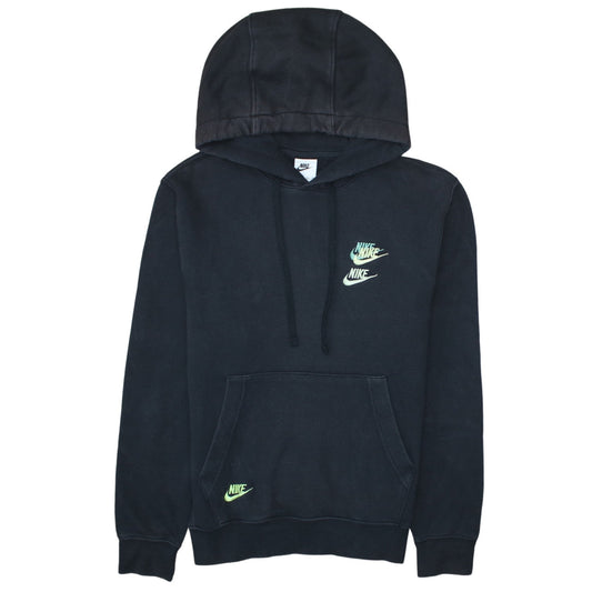 Nike Men's Black XS Pullover Hoodie with Green Logo
