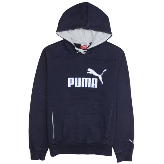 Puma Men's Blue Small Pullover Hoodie with Logo Front