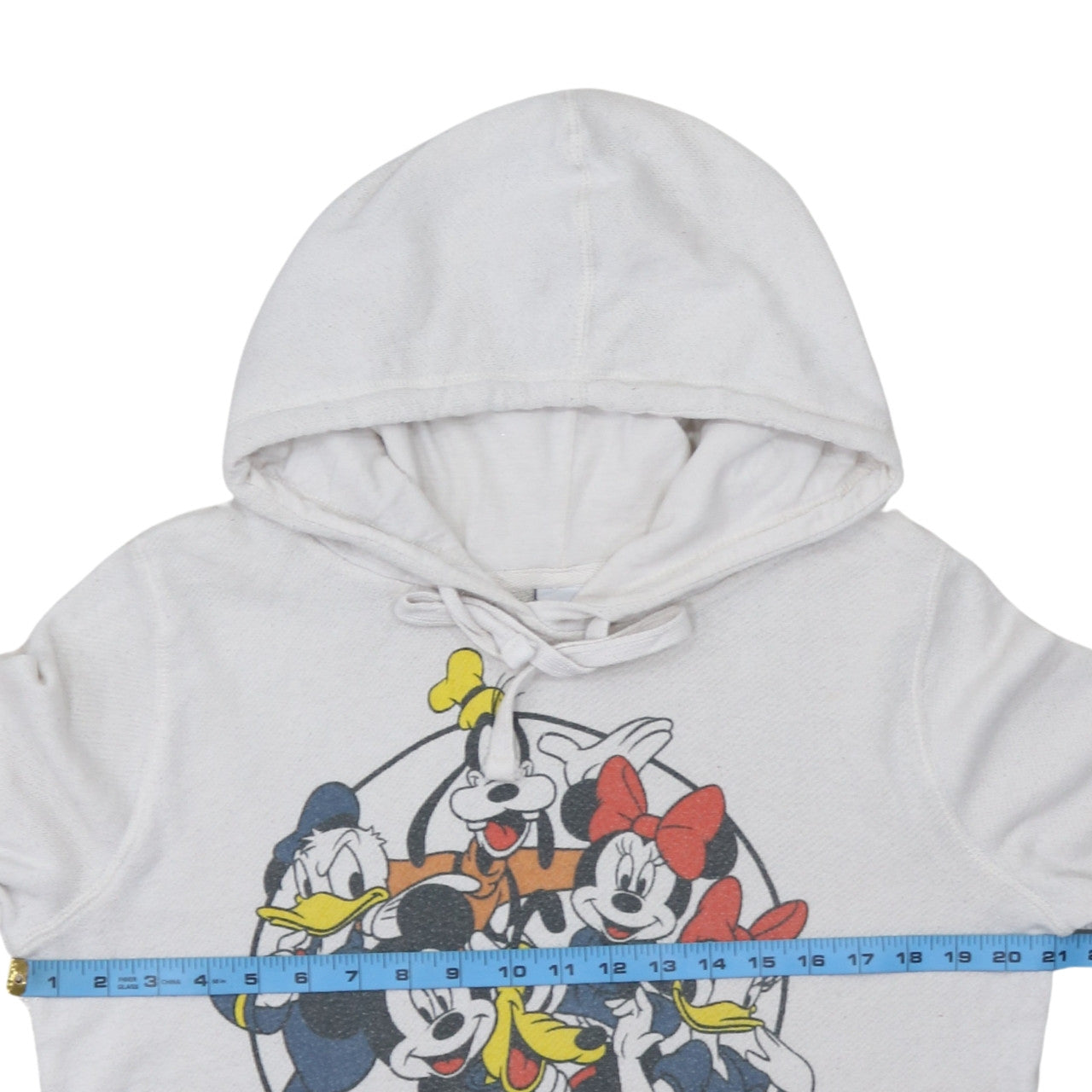 Disney Women White Mickey Mouse Print Pullover Hoodie XL