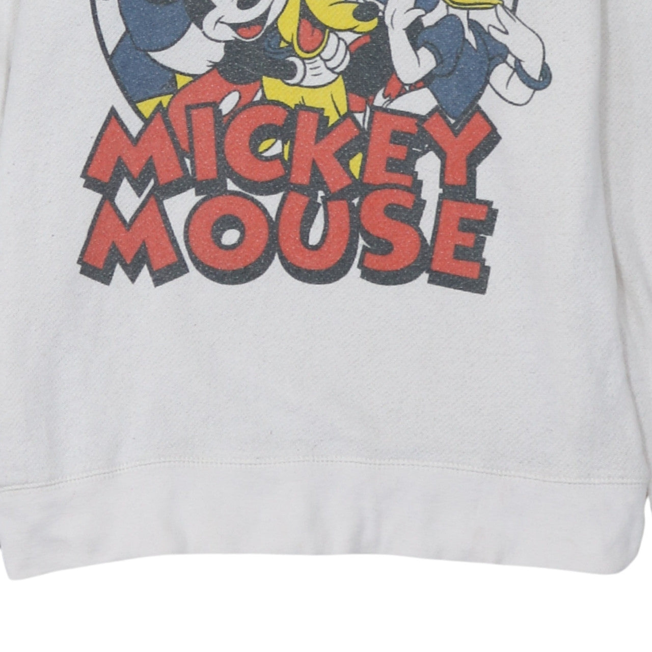 Disney Women White Mickey Mouse Print Pullover Hoodie XL