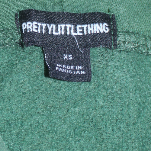 PrettyLittleThing Women’s Green Pullover Hoodie XS Logo Casual