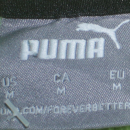 Puma Men's Green Pullover Hoodie M Regular Fit Fleece Logo
