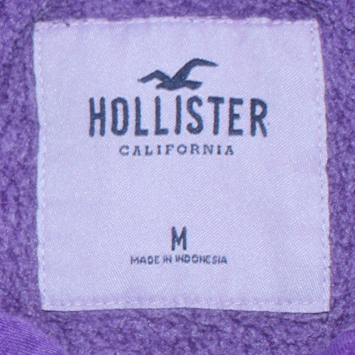 Hollister Mens Purple Pullover Hoodie M Logo Graphic Cotton Casual
