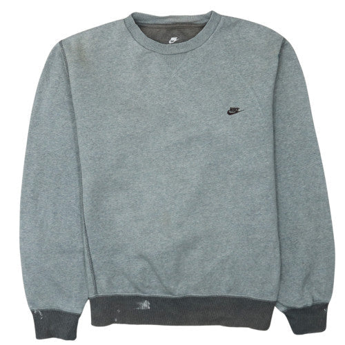Nike Mens Grey Crew Neck Sweatshirt Size L Classic Pullover