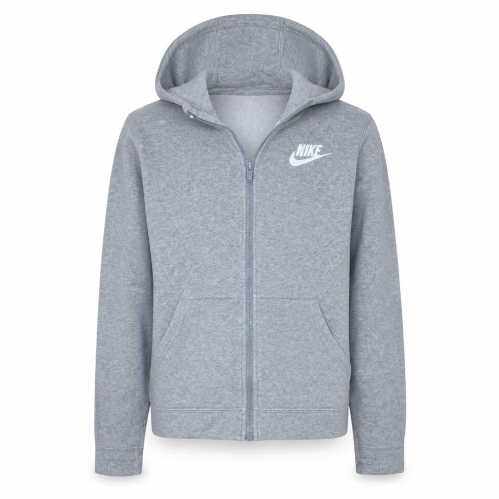 Nike Boys Grey Full Zip Hoodie L 147-158cm Fleece Sweatshirt