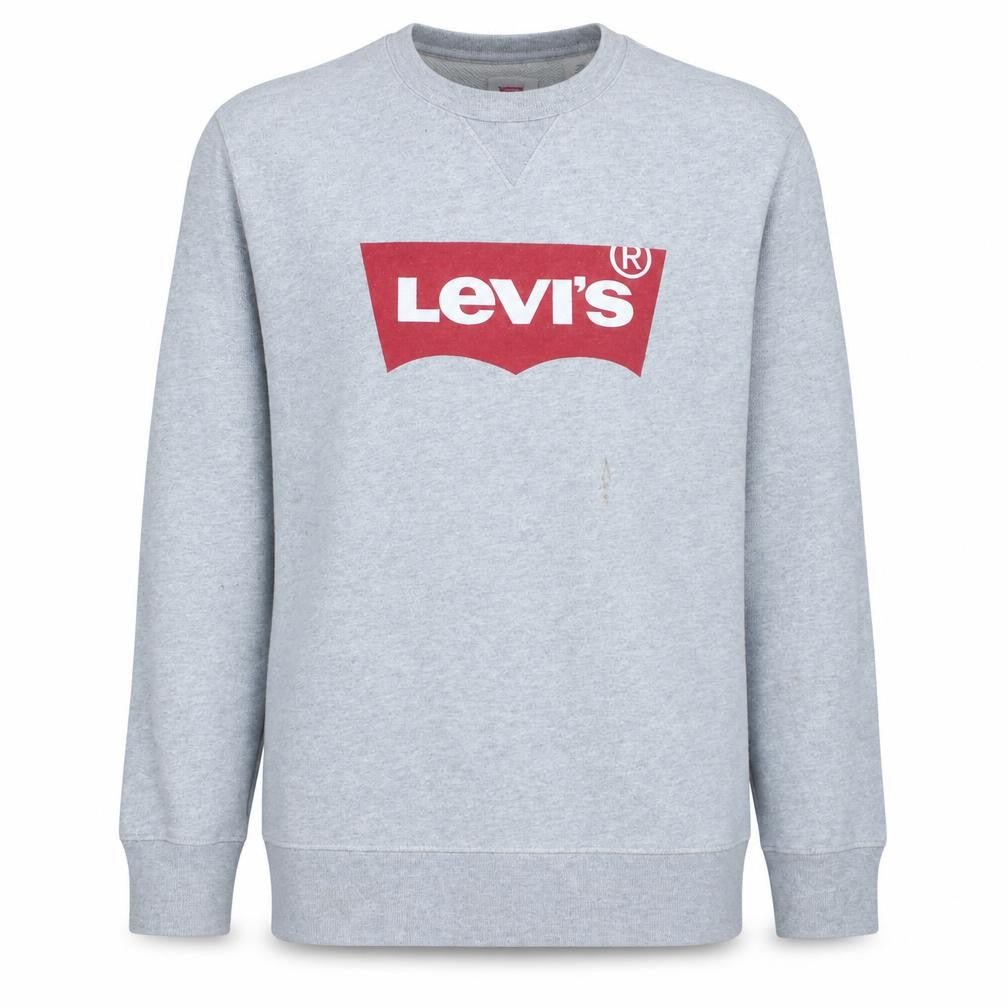 Levi's Men's Grey XL Pullover Crew Neck Sweatshirt Logo Fleece