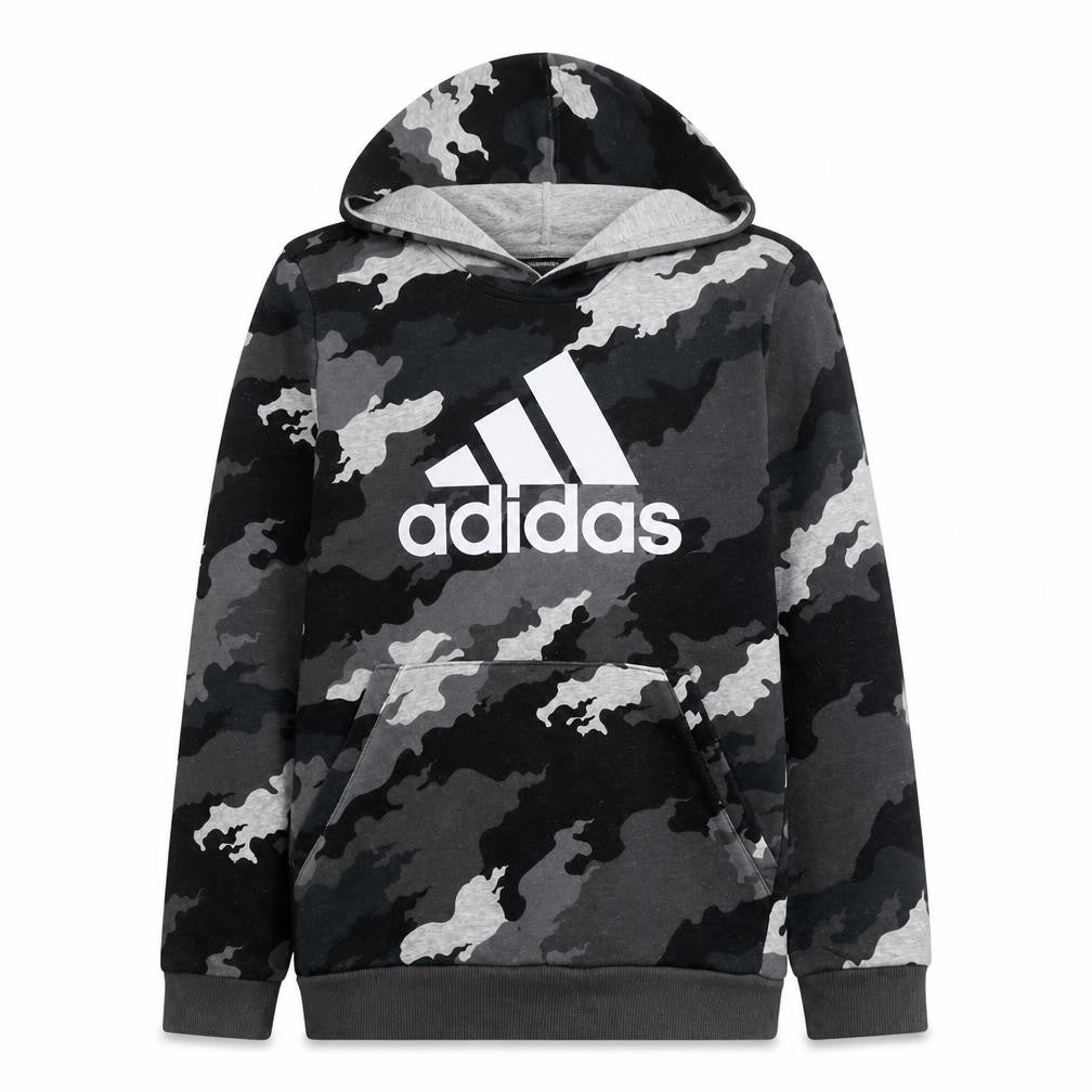 Adidas Boys Grey Camouflage Pullover Hoodie Size 13Y Regular Fit