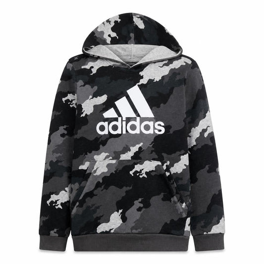 Adidas Boys Grey Camouflage Pullover Hoodie Size 13Y Regular Fit