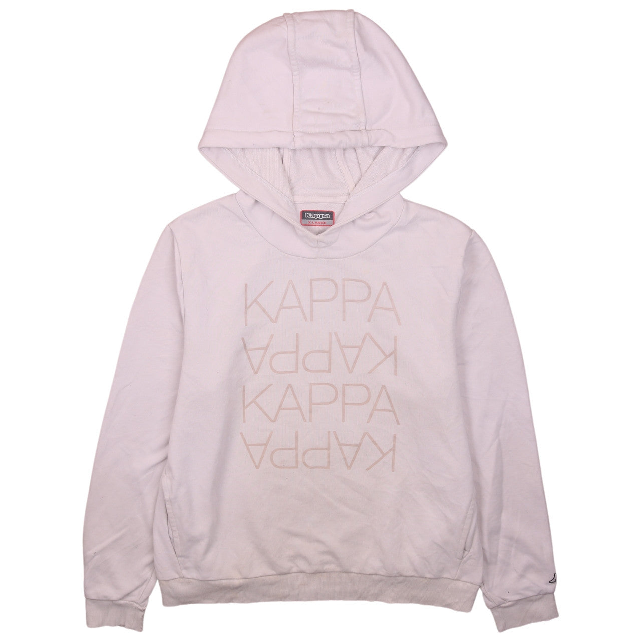 Kappa Womens Pink Pullover Hoodie XL Casual Logo Print