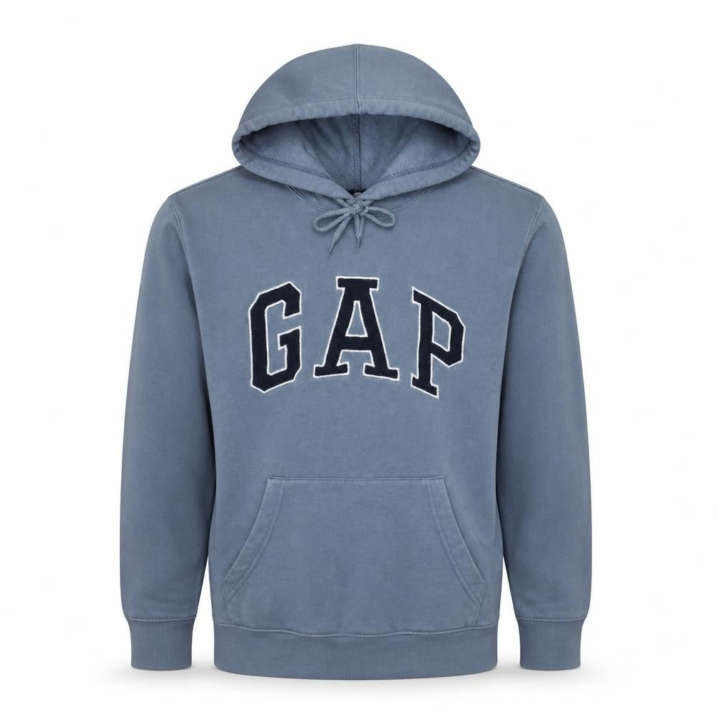 Gap Men's Blue Pullover Hoodie XS Regular Fit Logo Fleece