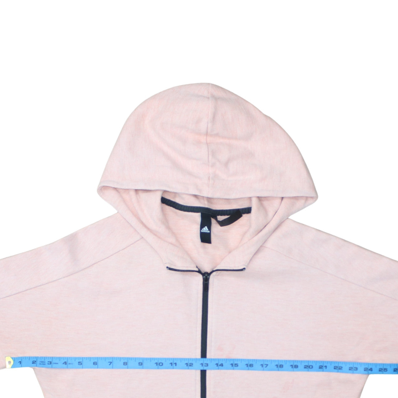 Adidas Men's Pink Full Zip Hoodie Size M Lightweight Logo Sweatshirt