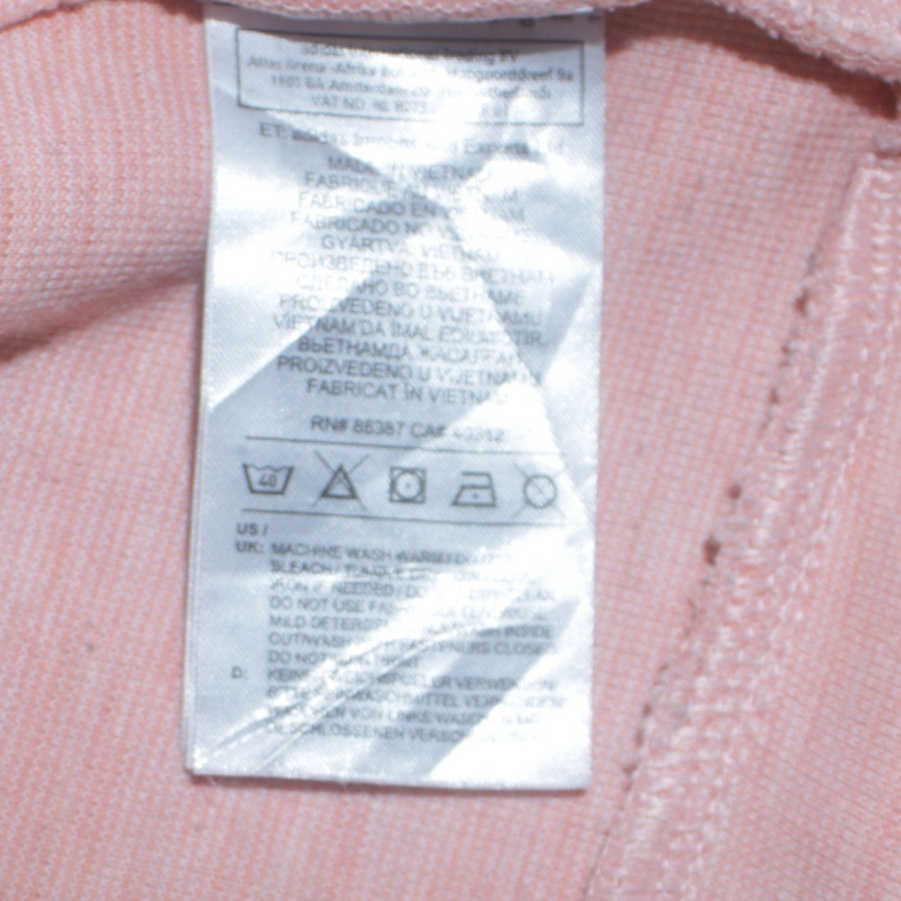 Adidas Men's Pink Full Zip Hoodie Size M Lightweight Logo Sweatshirt