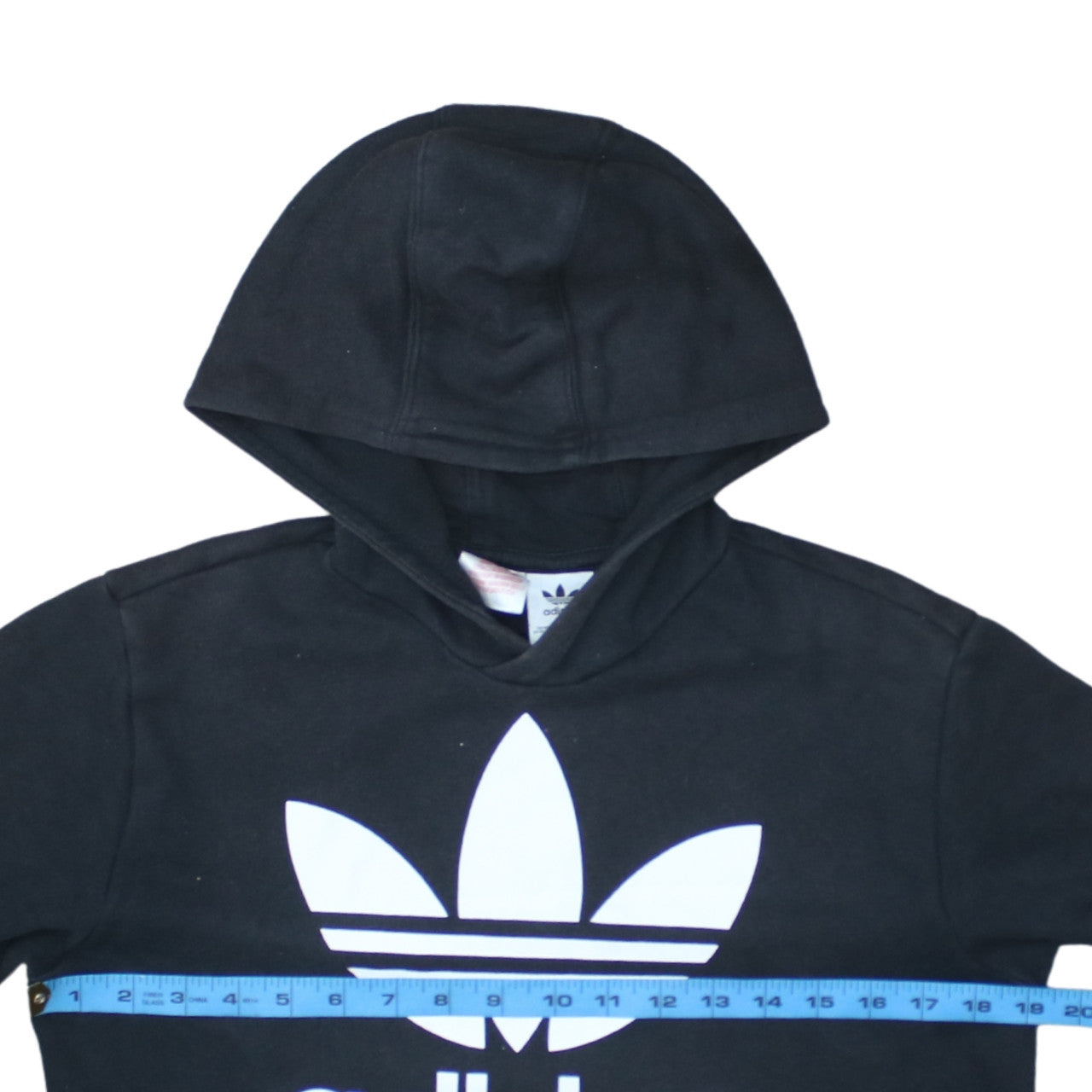 Adidas Boys Black Hoodie 13-14 Years Pullover Fleece Trefoil Logo