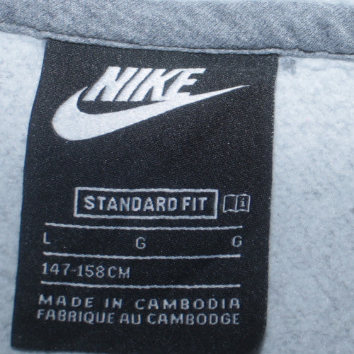 Nike Boys Grey Colourblock 1/4 Zip Fleece Hoodie Size L 147-158cm