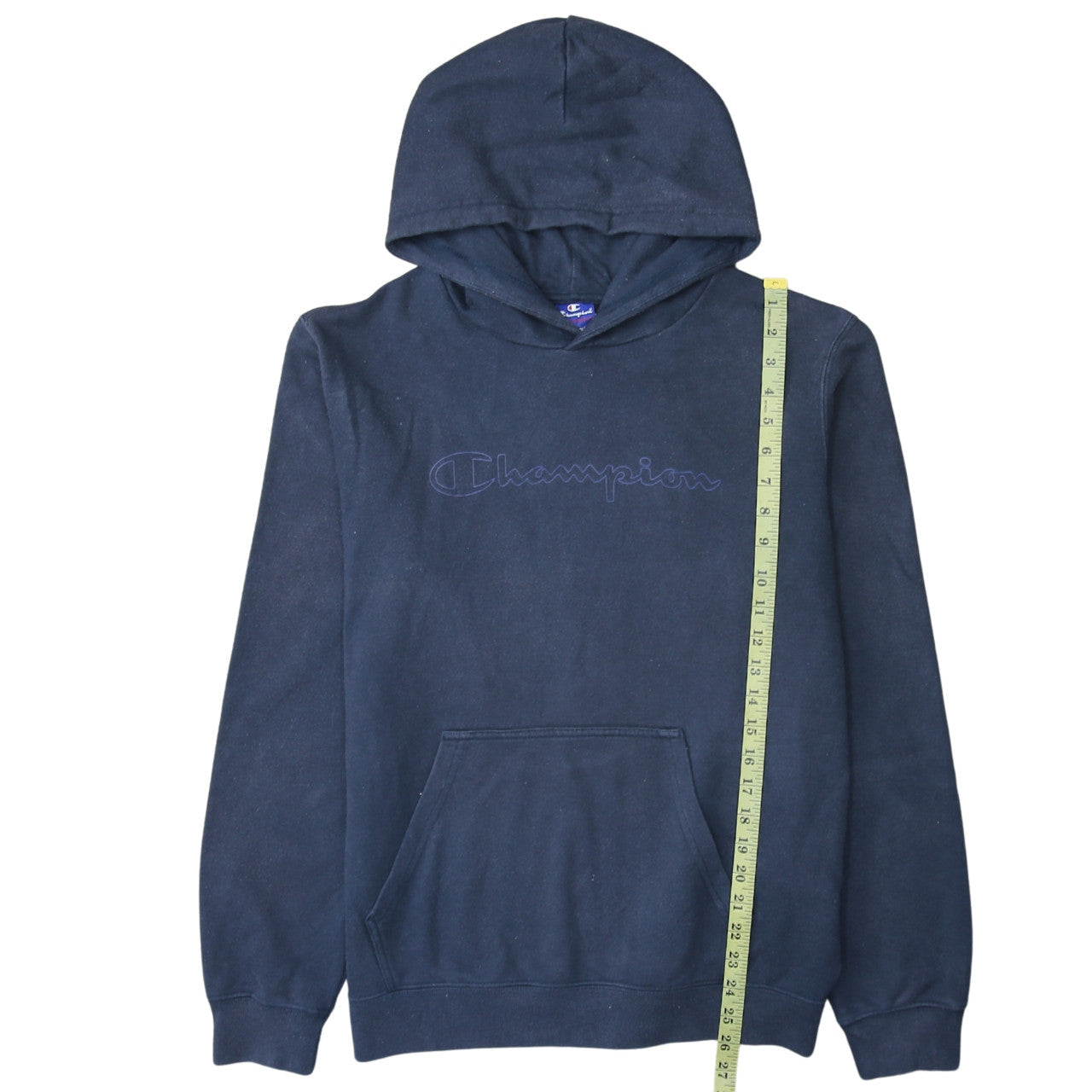 Champion Men's Blue Pullover Hoodie Large Embroidered Logo Fleece