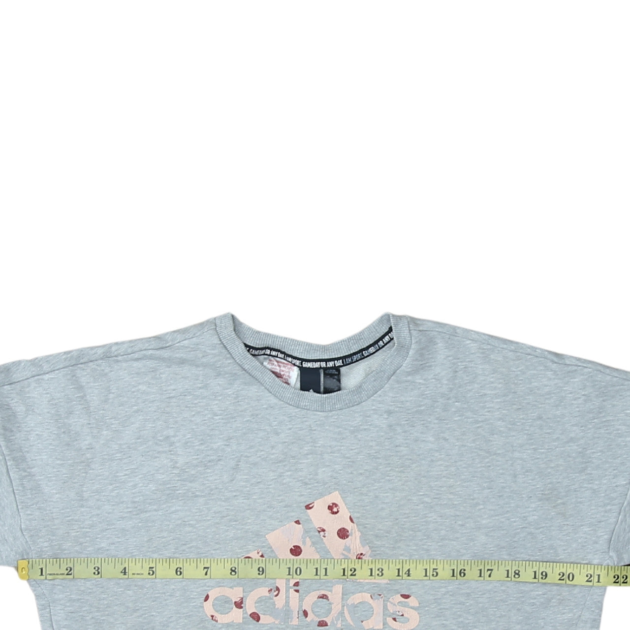 Adidas Womens Grey Crew Neck Sweatshirt Size 14 Logo Print Pullover