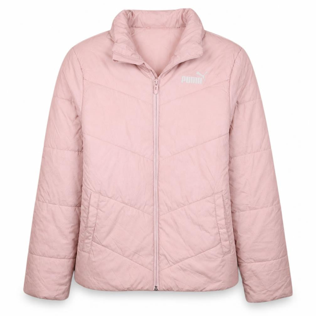 Puma Girls Pink Puffer Jacket 13-14 Years Quilted Full Zip Winter Coat