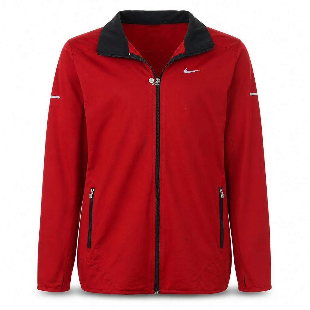 Nike Men's Red XL Track Jacket Reflective Full Zip Sports Top