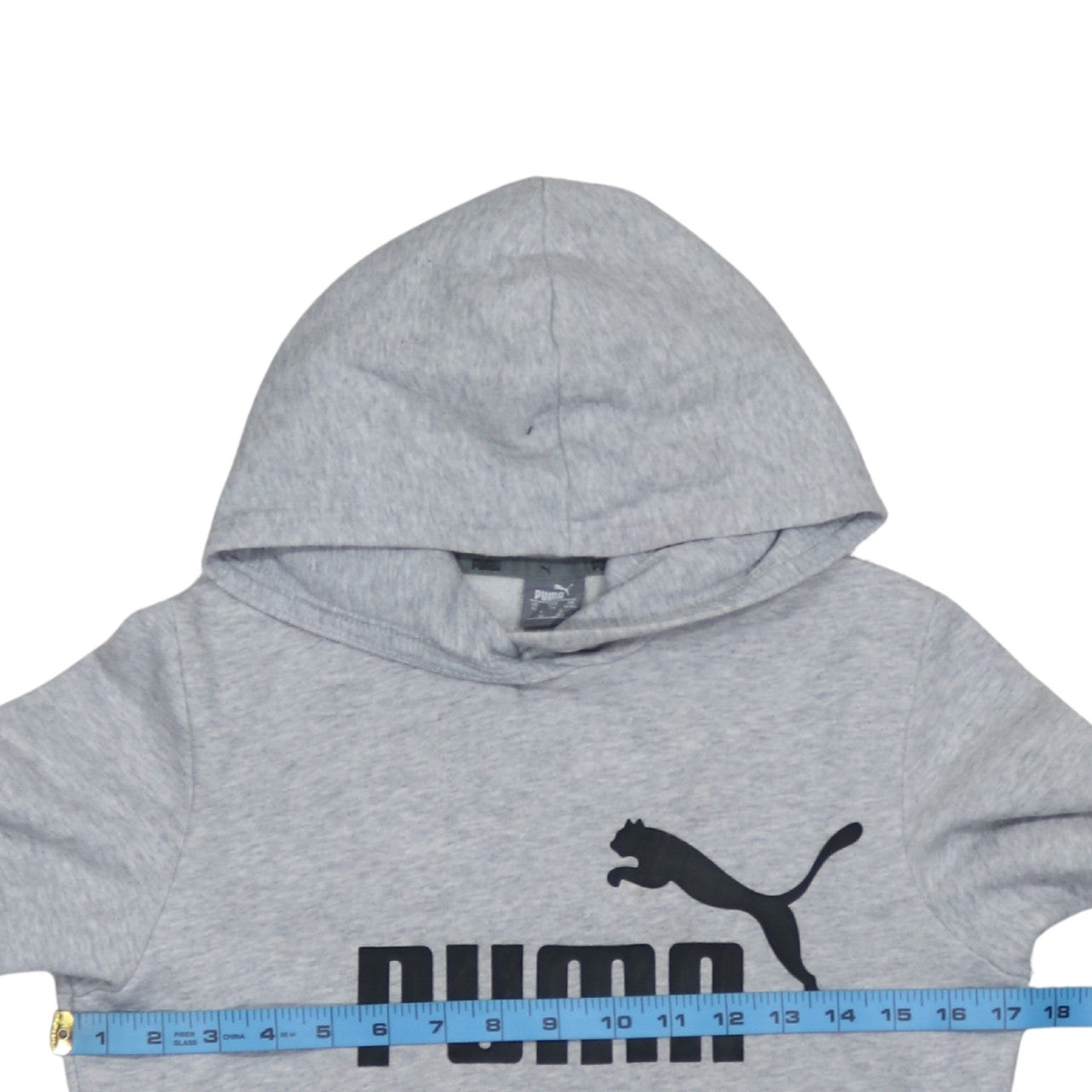 Puma Boys Grey Hoodie Size 13-14 Years Pullover Fleece Sweatshirt
