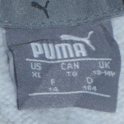 Additional view of Puma boys’ grey hoodie, size 13-14, years pullover fleece sweatshirt