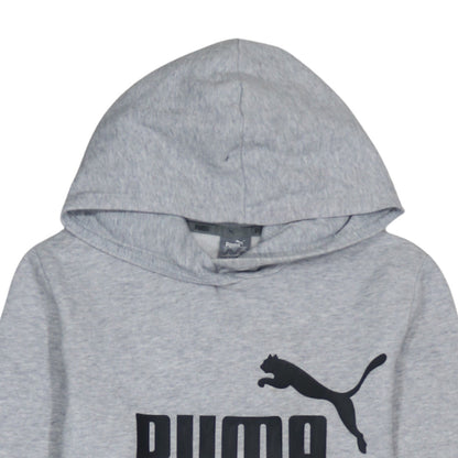 Additional view of Puma boys’ grey hoodie, size 13-14, years pullover fleece sweatshirt