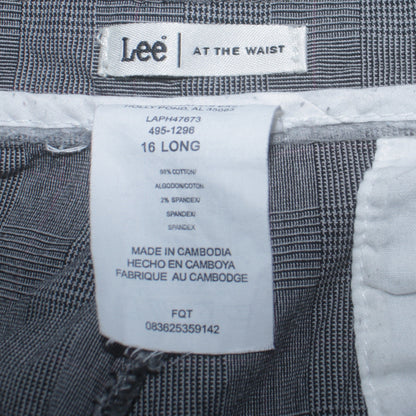 Additional view of Lee women’s grey check chino trousers, size UK 16, regular fit