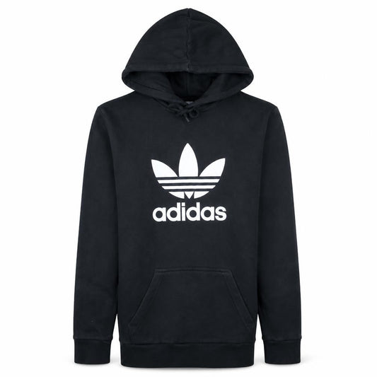 Adidas Men's Black XS Pullover Hoodie with Logo, Regular Fit