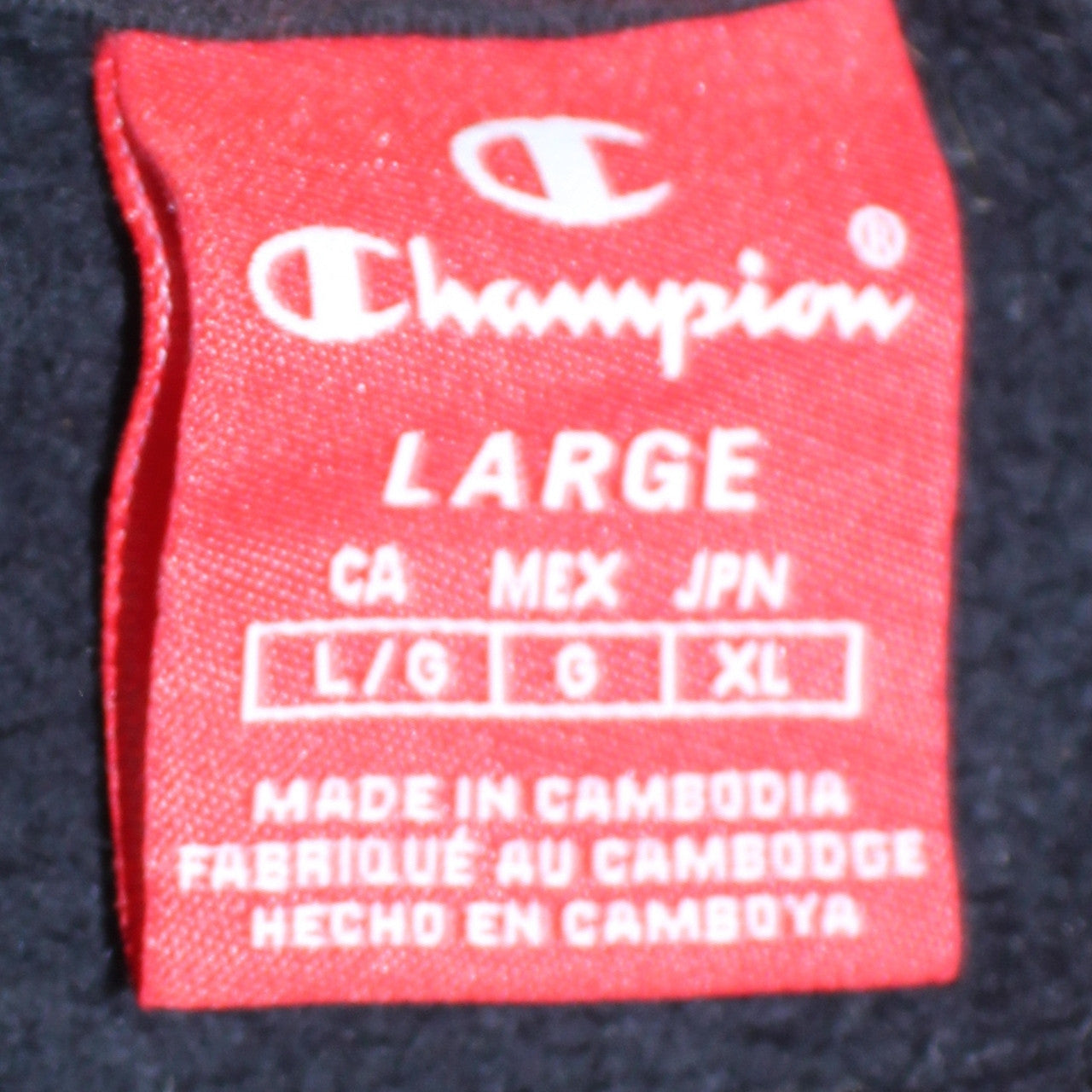 Champion Men's Black Full Zip Hoodie Size L Fleece Logo Sportswear