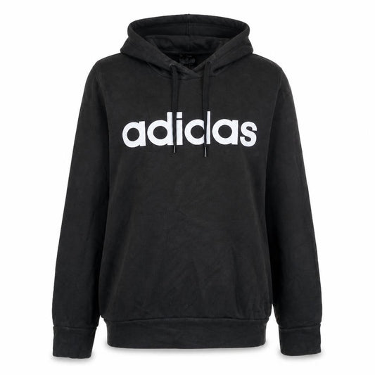 Adidas Womens Black Pullover Hoodie L 16-18 Logo Hooded Sweatshirt