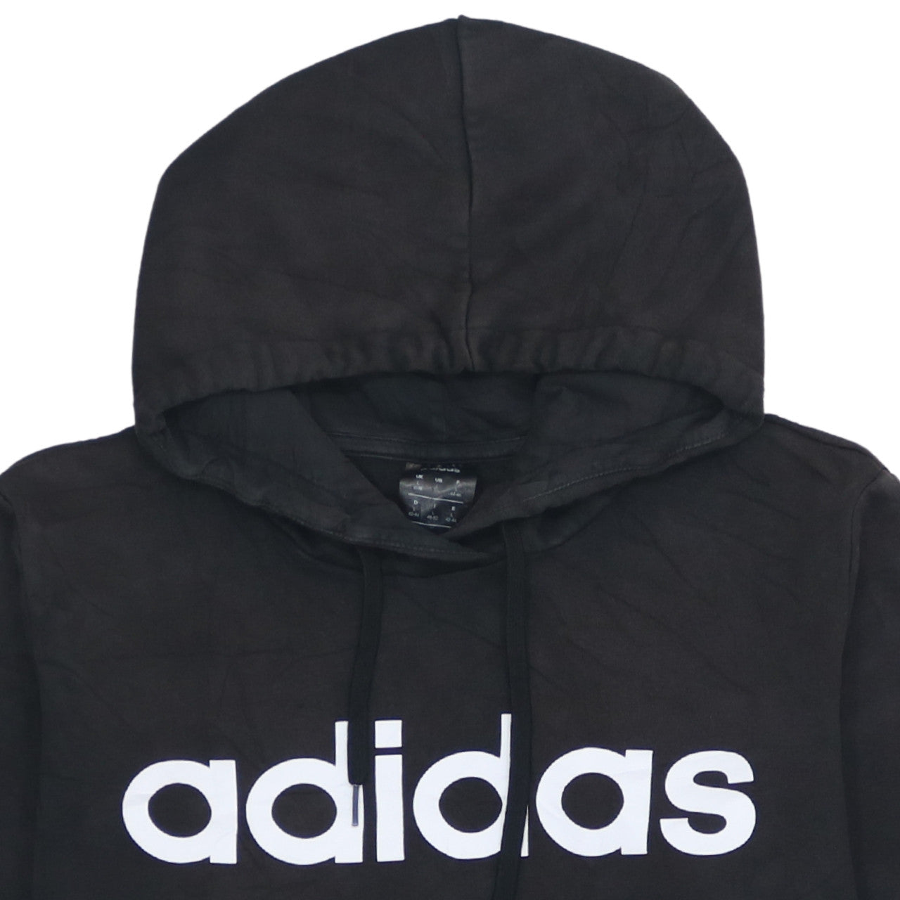 Adidas Womens Black Pullover Hoodie L 16-18 Logo Hooded Sweatshirt