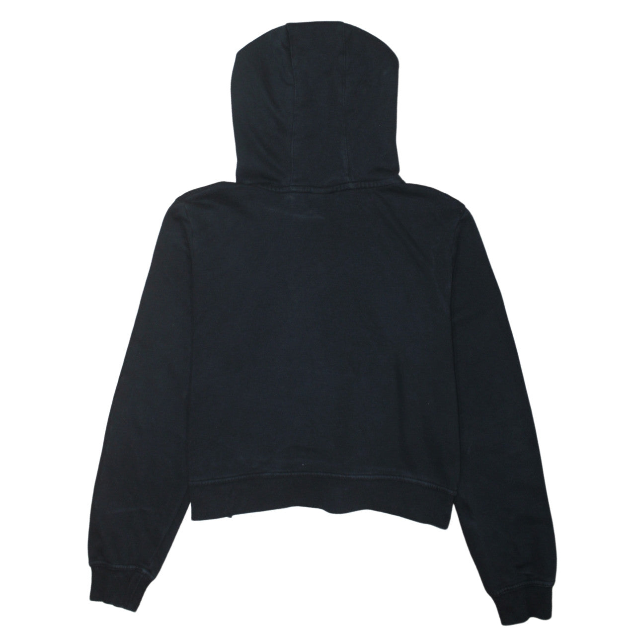 Nike Women Black L Pullover Hoodie Logo Print Cotton Blend Casual