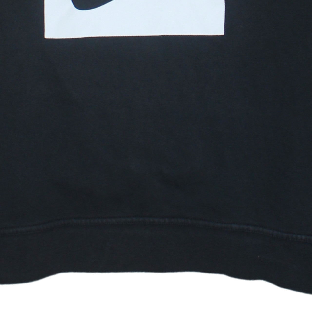 Nike Women Black L Pullover Hoodie Logo Print Cotton Blend Casual