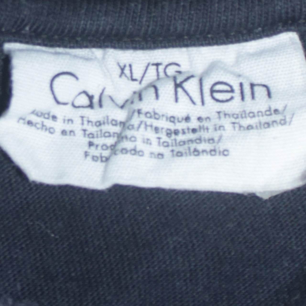Calvin Klein Men's Black Long Sleeve Cotton Logo Top XL