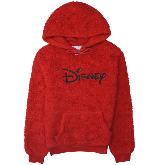 Disney Womens Red Sherpa Pullover Hoodie XS Fleece Warm Casual