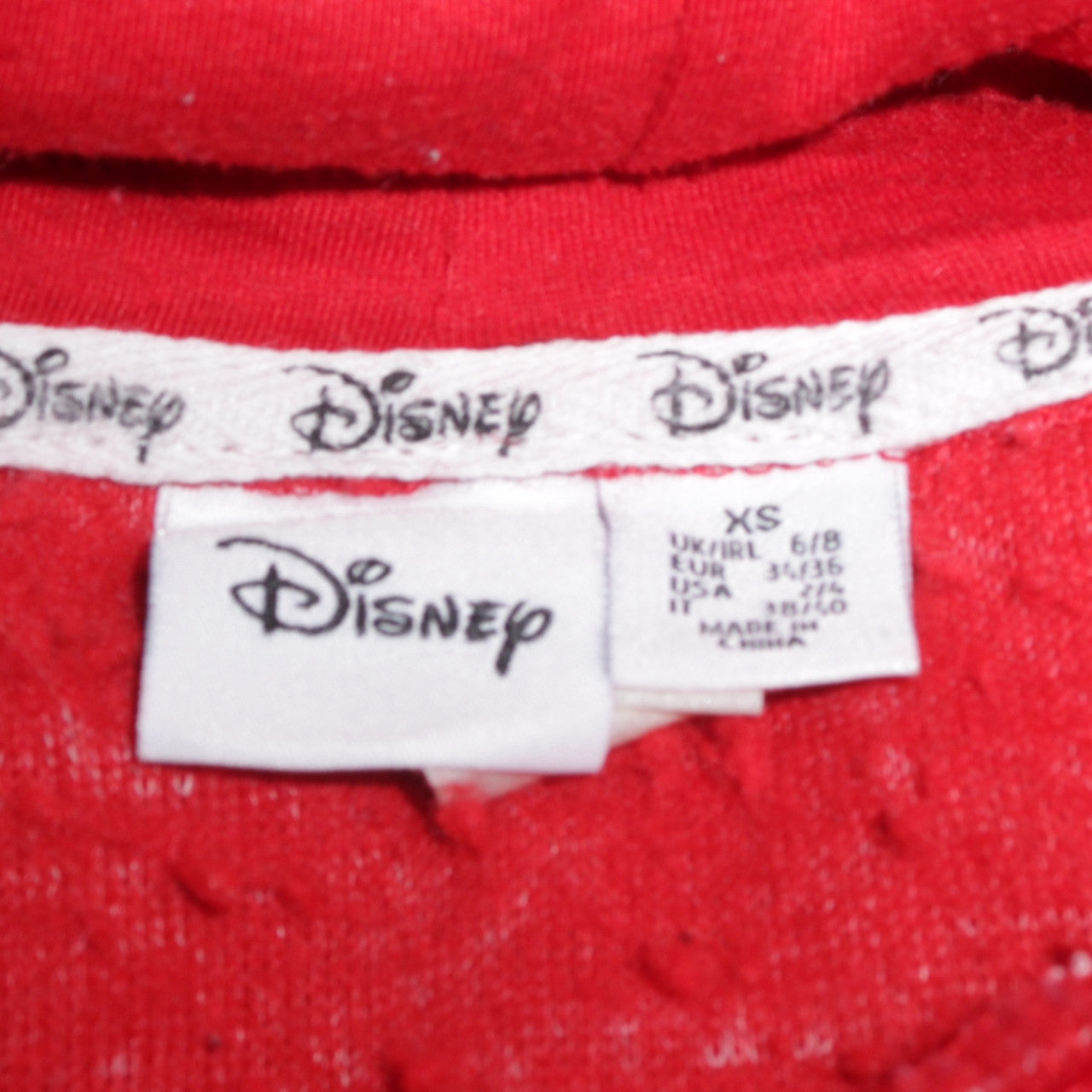 Disney Womens Red Sherpa Pullover Hoodie XS Fleece Warm Casual