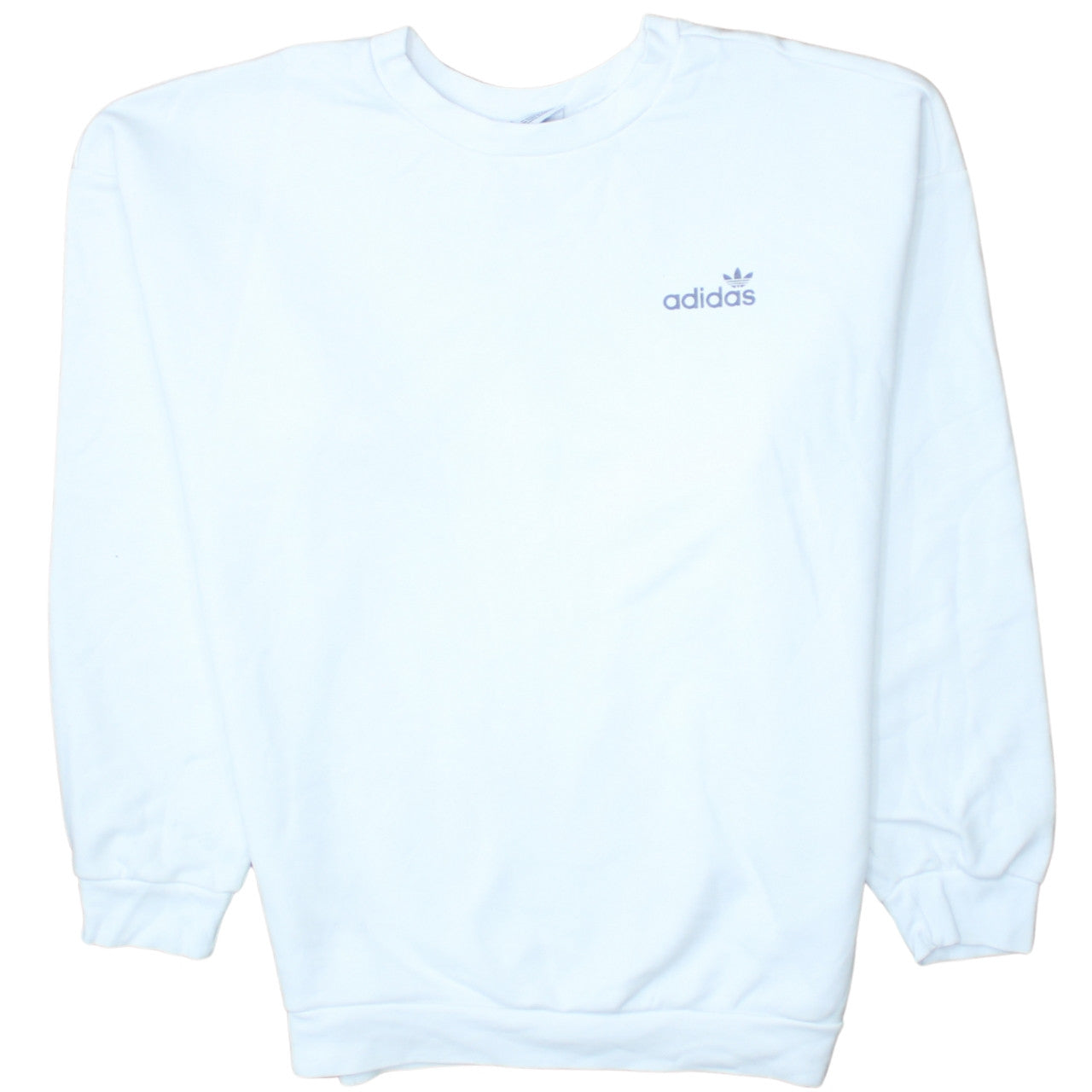 Adidas Womens White Crew Neck Pullover Sweatshirt UK 12