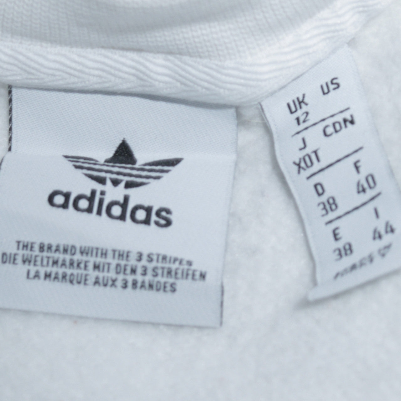 Adidas Womens White Crew Neck Pullover Sweatshirt UK 12