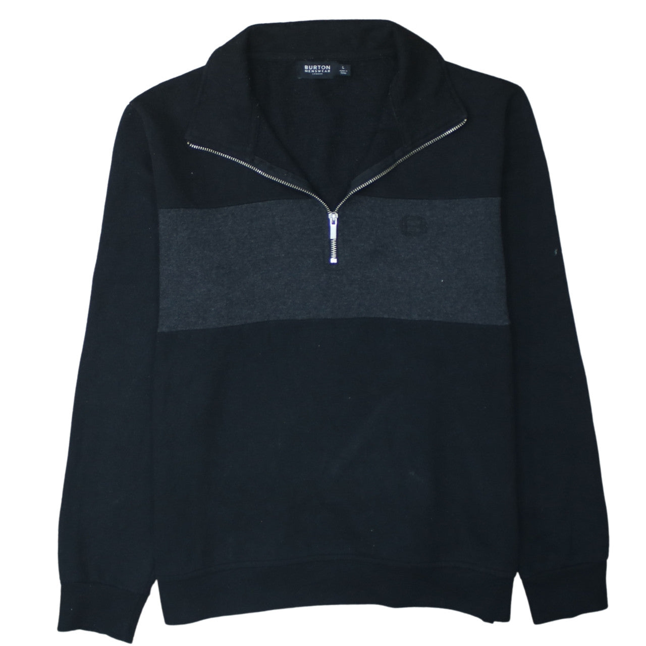 Burton Menswear Men's Black L 1/2 Zip Pullover Sweatshirt